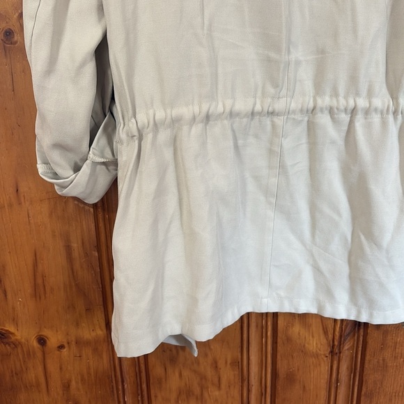 Zara Lightweight Cinch Waist Quarter Sleeve Waterfall Open Front Jacket -Size XS - Picture 12 of 12